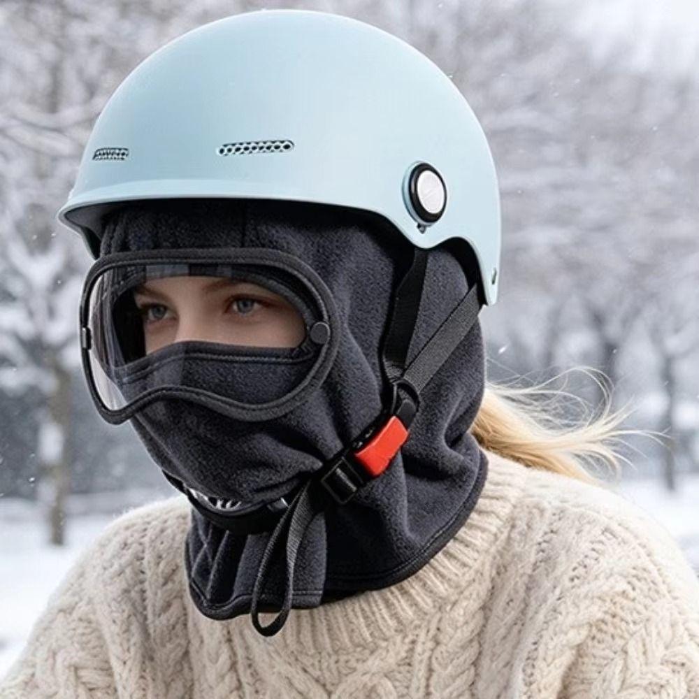 Windproof Fleece Balaclava Hat Warm Mask Hood Beanies Fashion Winter Cycling Goggles Hood  Autumn