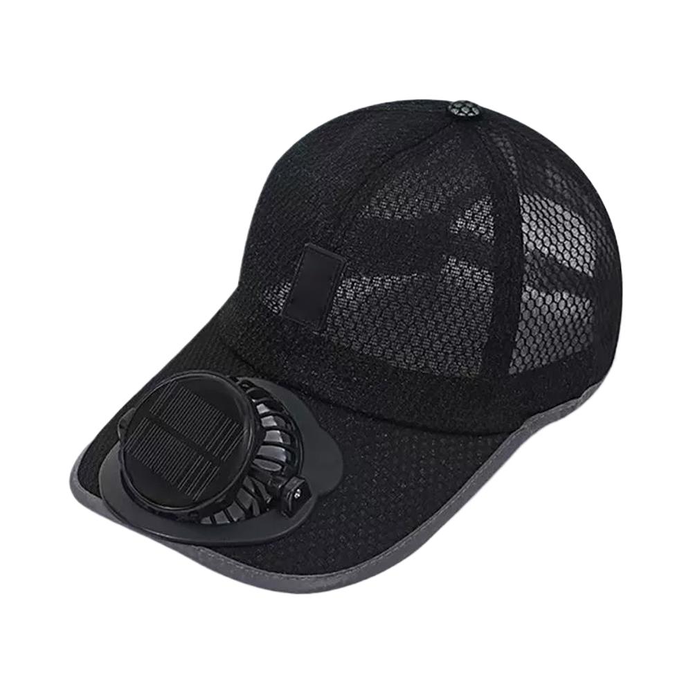 Unisex Solar Fan Baseball Cap USB Rechargeable Cooling Sun Protection Mesh Hat for Summer Travel Outdoor Leisure Sports