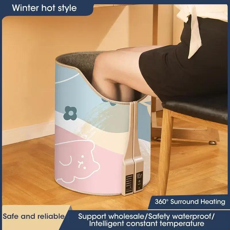 Electric Portable Foot Warmer Heating Pad Foldable Adjustable Thermostat Fast Heating for Home Office Winter Warm Feet