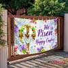 2D Happy Easter Cross Backdrop, 2D Floral and Dove Decor