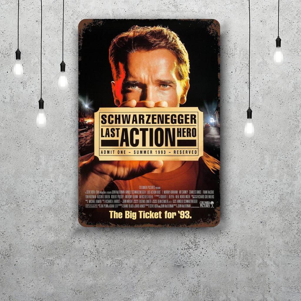 Last Action Hero Funny Bar Metal Sign Retro Plaque Vintage Sign Alcohol Drinker Pub Club Man Cave Kitchen Wall Decoration