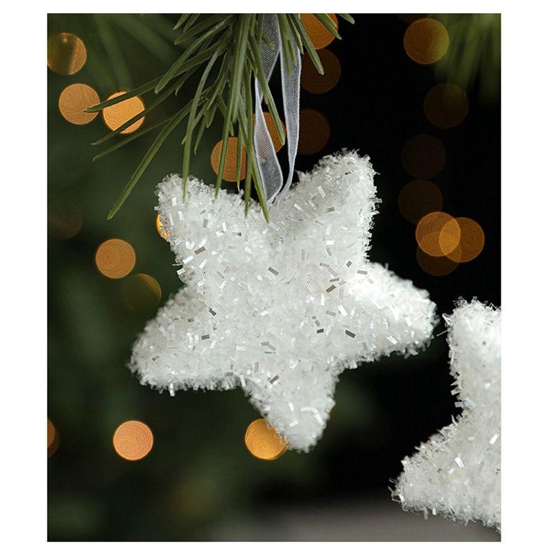 A84X-Christmas Tree Decorations White Foam Christmas Tree Ornaments Hanging Ornaments Home Decoration New Year Gift