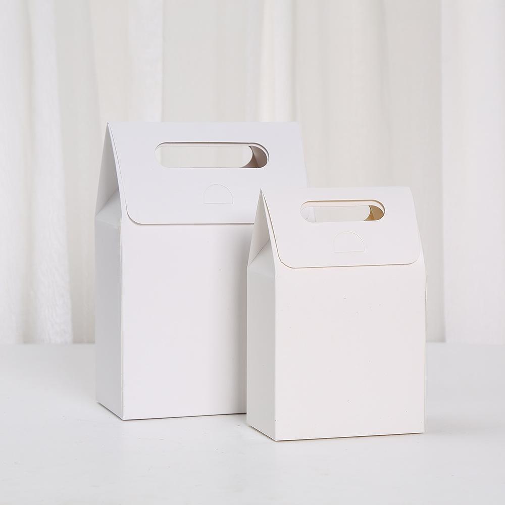 6/10pcs Recycled Cardboard Party Favor Paper Gift Bags for Birthday Party Cookies Pastries Small Business Packing