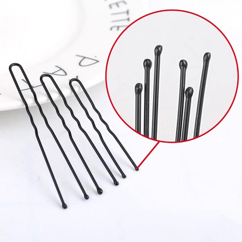 Unsichtbare U-förmige Haarnadeln für Damen Schwarze Haarspangen Wellige Haarspangen Einfache Haarnadeln für Mädchen Metall-Haarklammern Modische Haaraccessoires