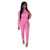 Two Piece Sets Wome Sexy Solid Pant Set Turtleneck Full Sleeve Slim Fit Tops Hollow Out High Waist Long Pants Sheath