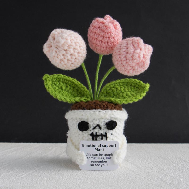 Halloween Positive Energy Knit Ghost Doll Ornament