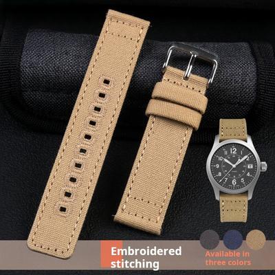 Quick Release Men Watchband For Hamilton Khaki Field SEIKO Casio Canvas Watch Strap 20 22mm Army Green Gray Blue Nylon Wristband