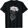 Vintage Botanical Aster Flower Cute Floral Plant Mom T-Shirt