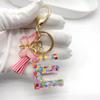 Portachiavi Moda Europea e Americana Farfalla Amore Iniziale con Dettaglio Paillettes