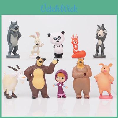 Adorable Masha And The Bear Action Figure Set Perfect For Cake Toppers And Playtime Fun
