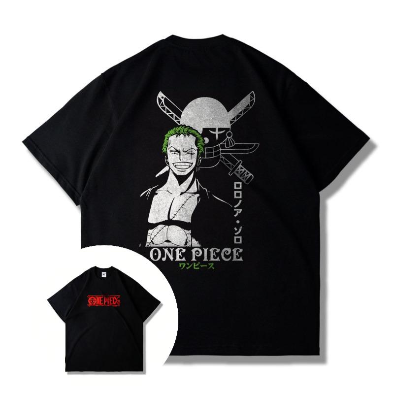 Japanese Anime Cartoon One Piece Themed Crew Leader Luffy Shortsleeved Tshirt for Men and Women Suitable for Summer