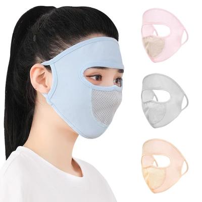 Summer Mesh Sunscreen Mask Ice Silk Mask for Women Anti-UV Sun Face Cover Outdoor Sports Cycling Breathable Mask Sun Protection Hats Reusable Masks