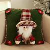 Xmas 3D Plush Figure Throw Pillow Case Santa Snowman Reindeer Cushion Cover Christmas Sofa Pillow Cover Home Party Ornament