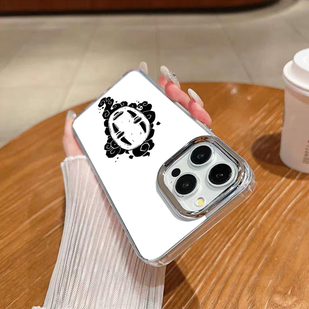 Cartoon H-Hayao M-Miyazaki Phone Case For Iphone 17 16 15 14 13 12 11 Pro Max Xr Air Plus Silicone Cover Silver Hard Shell Cove