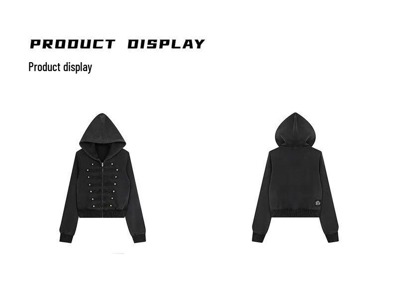 Women's Autumn Distressed Hooded Retro Cardigan - Versatile, Trendy Court Style Jacket
