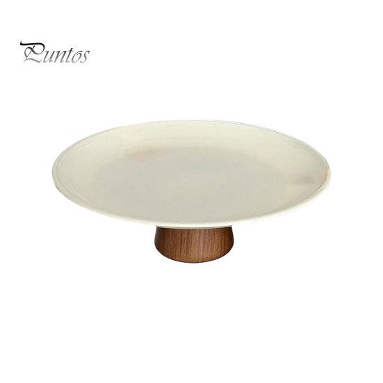 Simple Design Plate Stainless Steel Fruit for Kitchen Counter, Modern Pedestal Serving Smooth Edge Tray, Multi-use Dessert Platter Dining Table