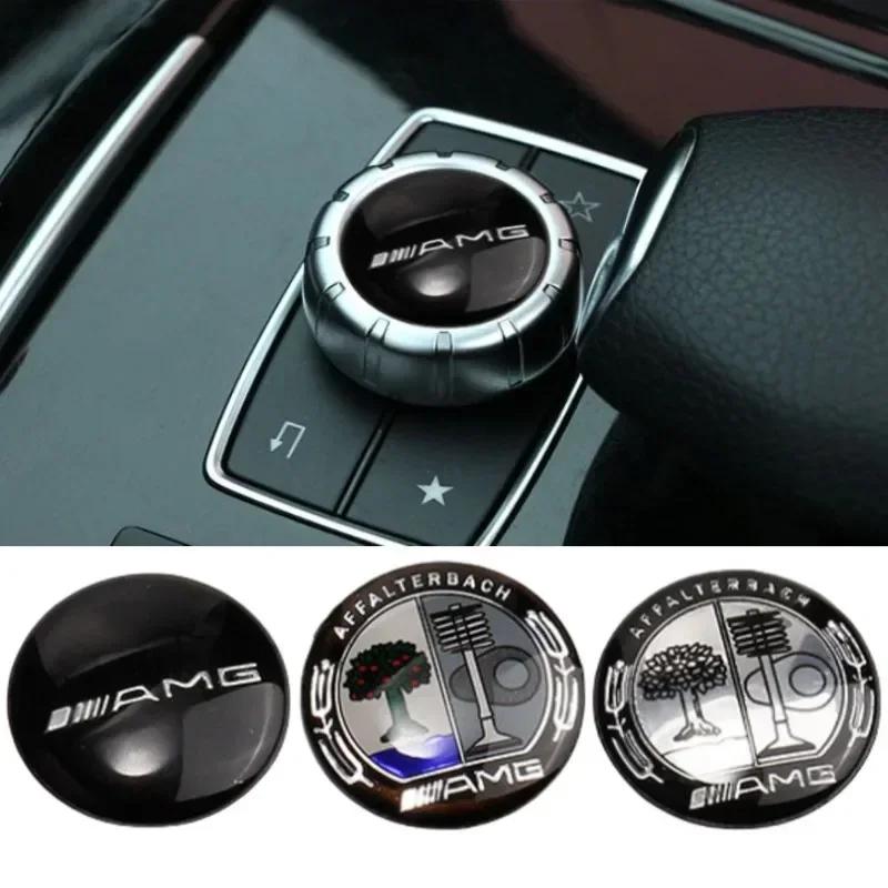 TXVMQ1 2025 Hot 1pc 29mm Aluminum Car Multimedia Knob Badge Stickers for Mercedes Benz AMG A C E S Class CLA CLS W212 W213 W204 W205 W1