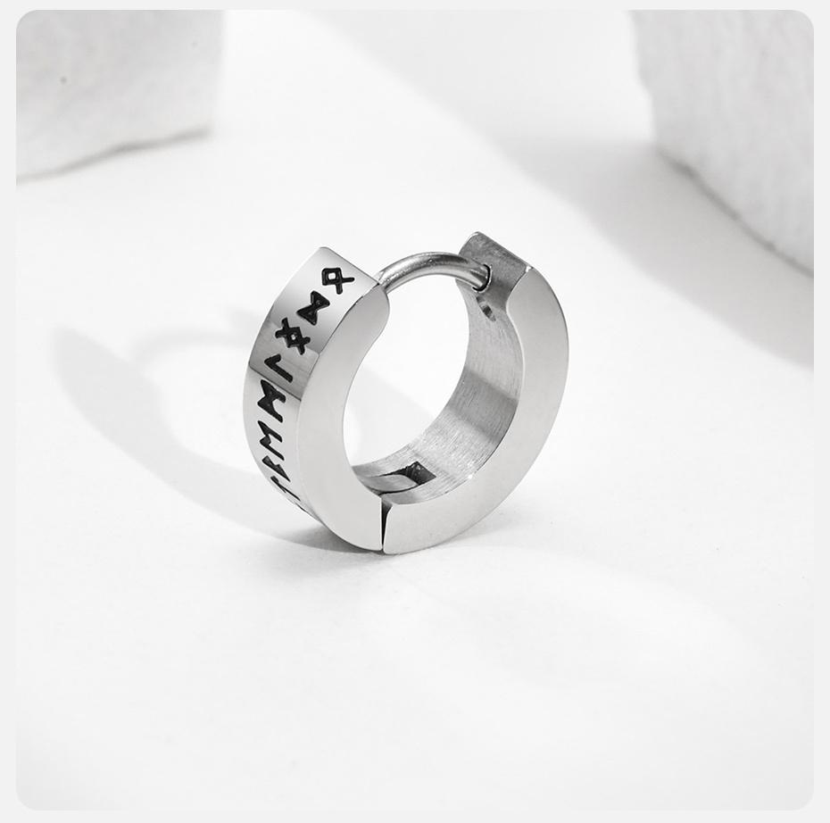 Orecchini A Cerchio Huggie In Argento Sterling 925 Con Numeri Romani, Diametro 13,6 Mm, Regalo Donna Con Scatola