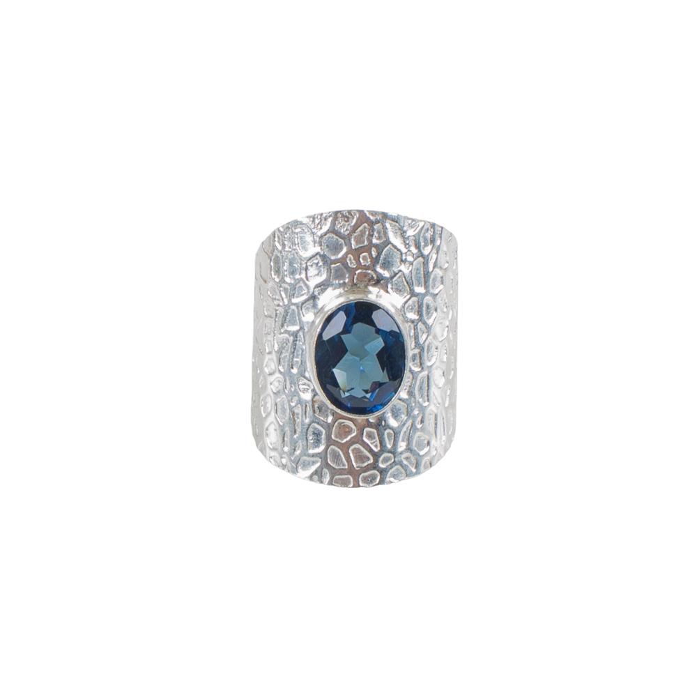 London Blue Topaz Gemstone 925 Sterling Silver Jewelry Handmade Engagement Ring RR-17-11