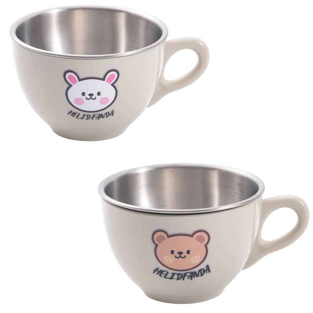 WORTHBUY 170ML Mini Water Cup Tumbler For Kids Students Removable 304 Stainless Steel Double Layer Milk Coffee Mug With Handle