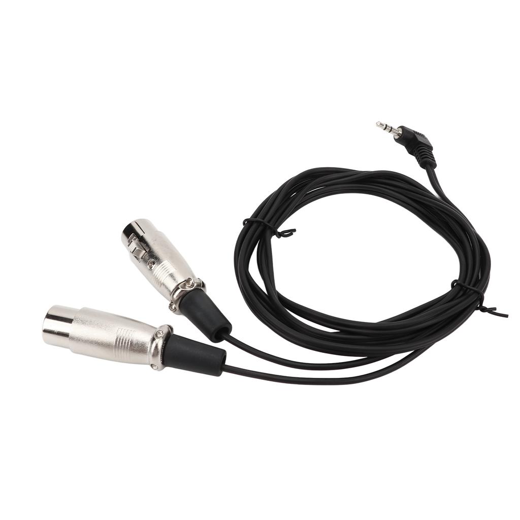 Dual Female XLR To Right Angle 3.5mm Y Splitter Cable High Transmission Rate Portable Audio Cable for Microphones