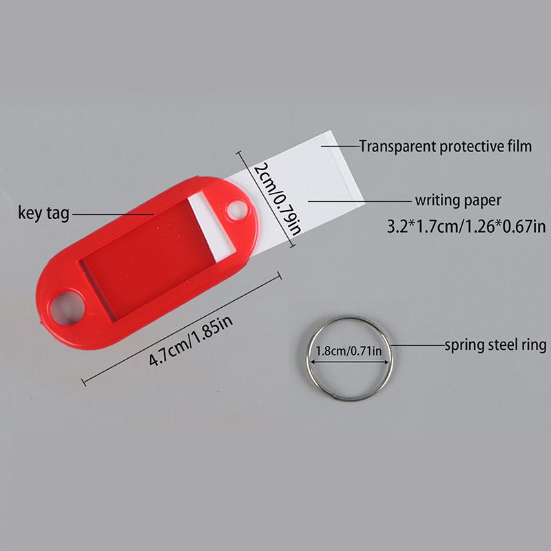 50Pcs Random Color Key Tags Id Label Name Tags Plastic Prevent Missing Key Identifiers Luggage Bag Accessories