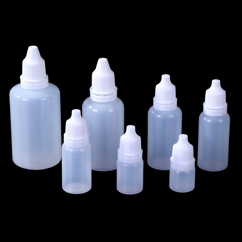 10Pcs 5/10/15/20/30/50Ml Empty Plastic Dropper Bottle Paint Beauty Oil Squeezable Refillable Bottle Cosmetics Storage Bottles