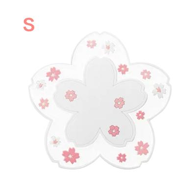 Cute Cherry Blossom Pink Cup Pad Flower Teacup Holder Mat Anti-Slip Drink Heat-Resist