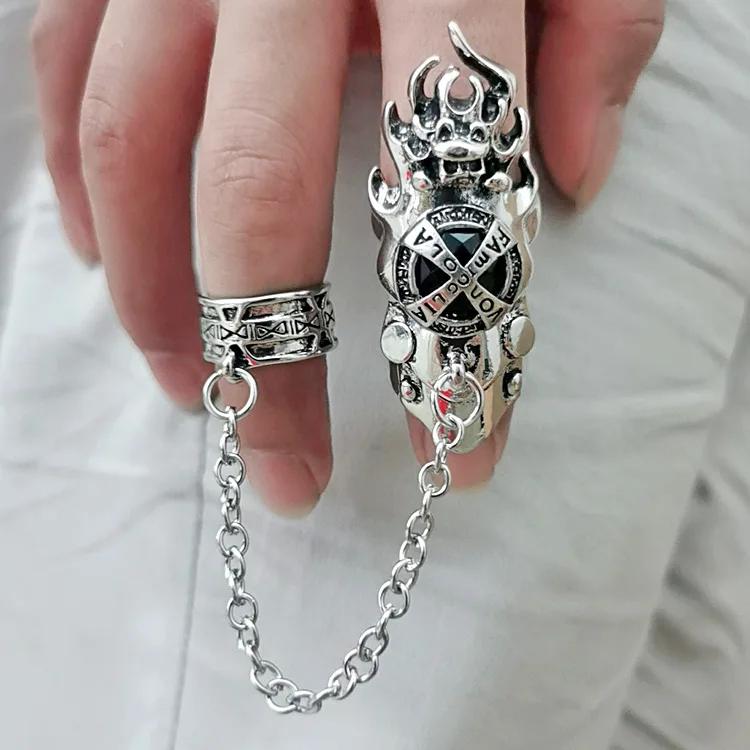 Vielseitiger Ring Edelstein Design Sinn Persönlichkeit Dominant Drehende Ringe Requisiten Punk Gothic Fans Party Mode Geschenke Schmuck