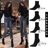 Leather 2025 autumn and winter pointed toe thin heel short boots women's black suede high heel socks boots bare boots Internet celebrity elastic