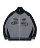 Eonoideu Color Block Jacquard High-Neck Knit Zip-Up Lq5Su516_Melange Grey