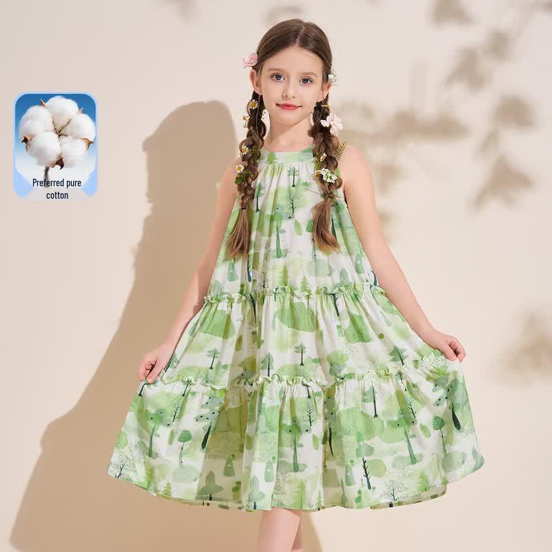 Montagut Girls  Forest World Halter Neck Summer Dress 165