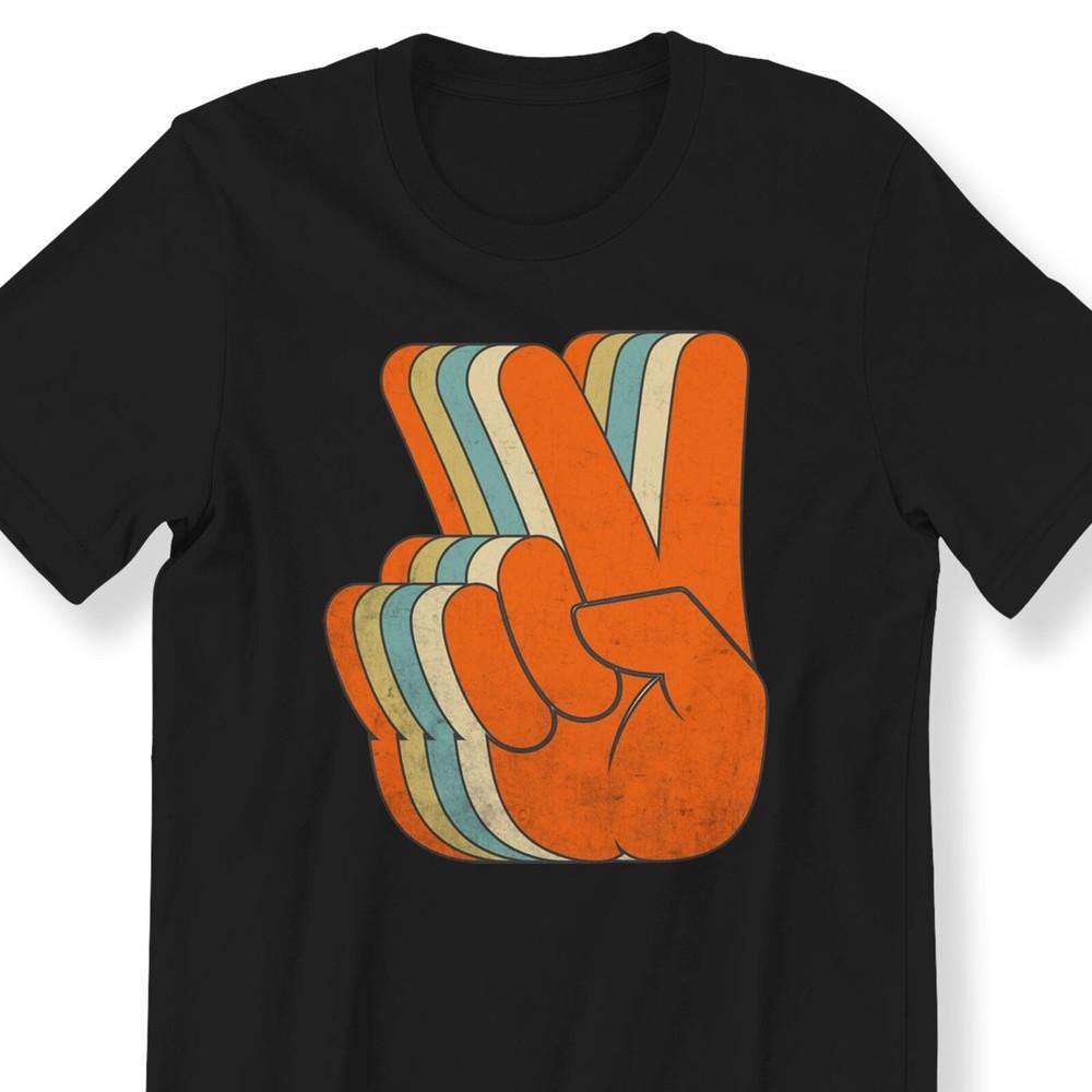 Retro Peace For Men Women And Kids T-shirt Hand Vintage Gift Shirt 80s 90s #26 Unisex T-Shirt XXXL