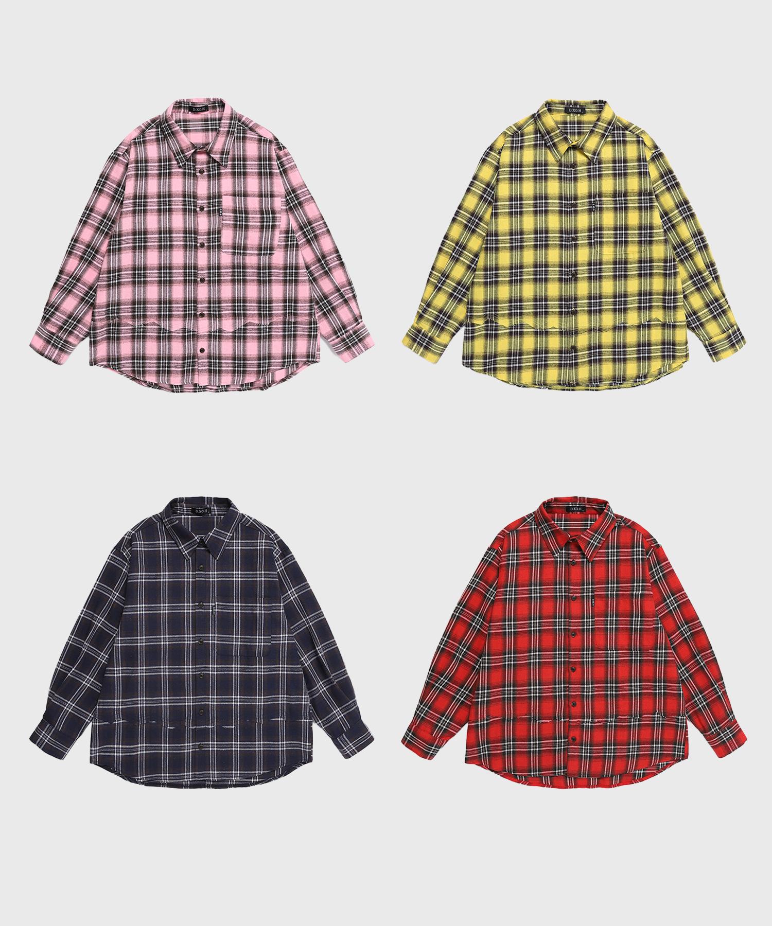 D So H Detail Check Shirt 4 Colors Navy/2