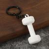 2Pcs Keychain Pendant Zinc Alloy Texture Dumbbell Charm Lightweight Portable Key Holder Backpack Bag Accessory
