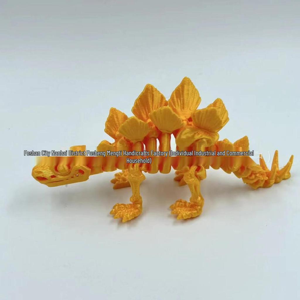 3D Printed Stegosaurus Dinosaur Skeleton Transforming Ornament Figure Gift Craft Toy