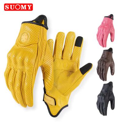 Motorcycle Riding Leather Anti-drop Gloves