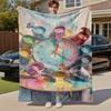 1pc Clock Paint Outdoor Flannel Blanket Soft Warm All-Season Throw for Sofa Bed Car Camping Office, Cozy Gift Idea1229S