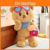 Butter Glasses Bear Plush Toy Cartoon Stuffed Animal Doll Decoration Gift Kids