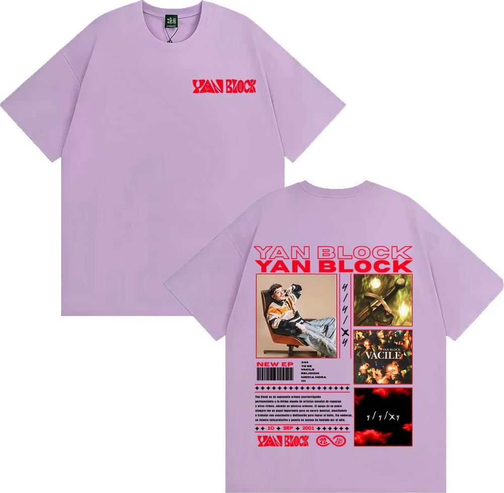 Rapper Yan Block Vacile Album 2025 Graphic T-shirts Men Clothing Fashion Hip Hop T-shirt Male Casual Cotton Short Sleeve T Shirt