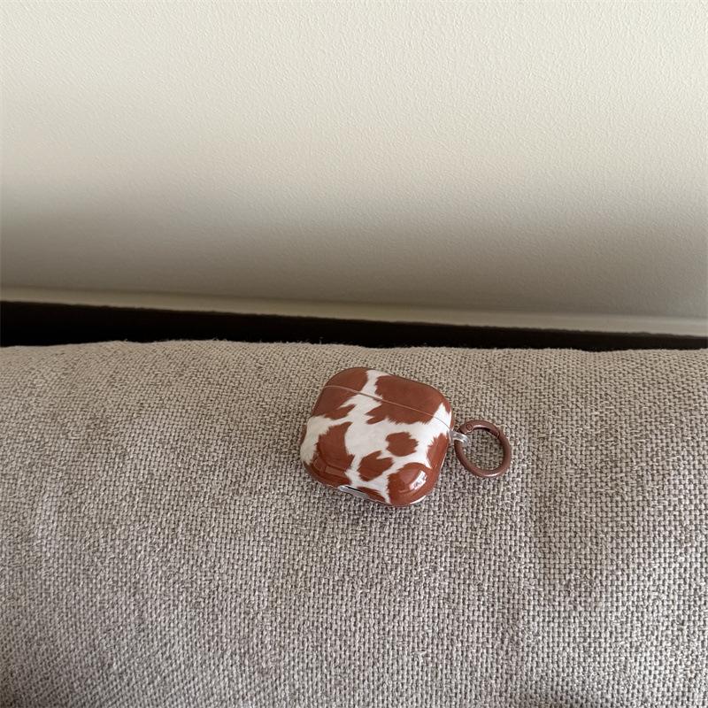 ins brown cow pattern AirPods 1 generation earphone case for AirpodsPro 1st generation Bluetooth earphone case