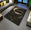 Vintage Black Cat On Moon Area Rug Celestial Starry Sky Print NonSlip Washable Floor Mat for Living Room Bedroom Cat Lover Decor