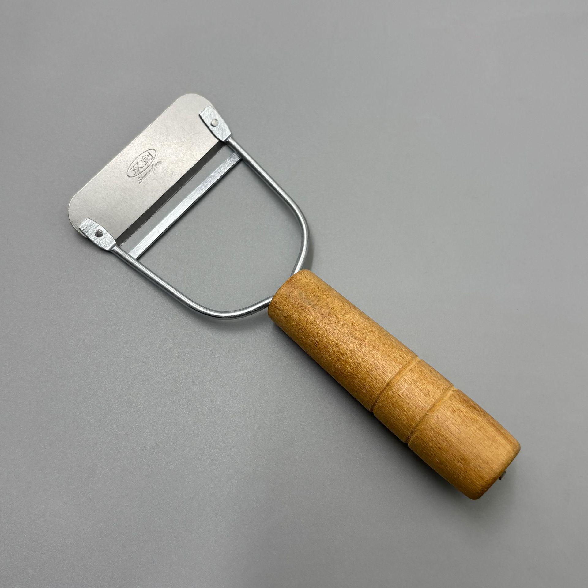 Yangjiang Double Sword Stainless Steel Wood Handle Peeler Knife for Melons and Fruits