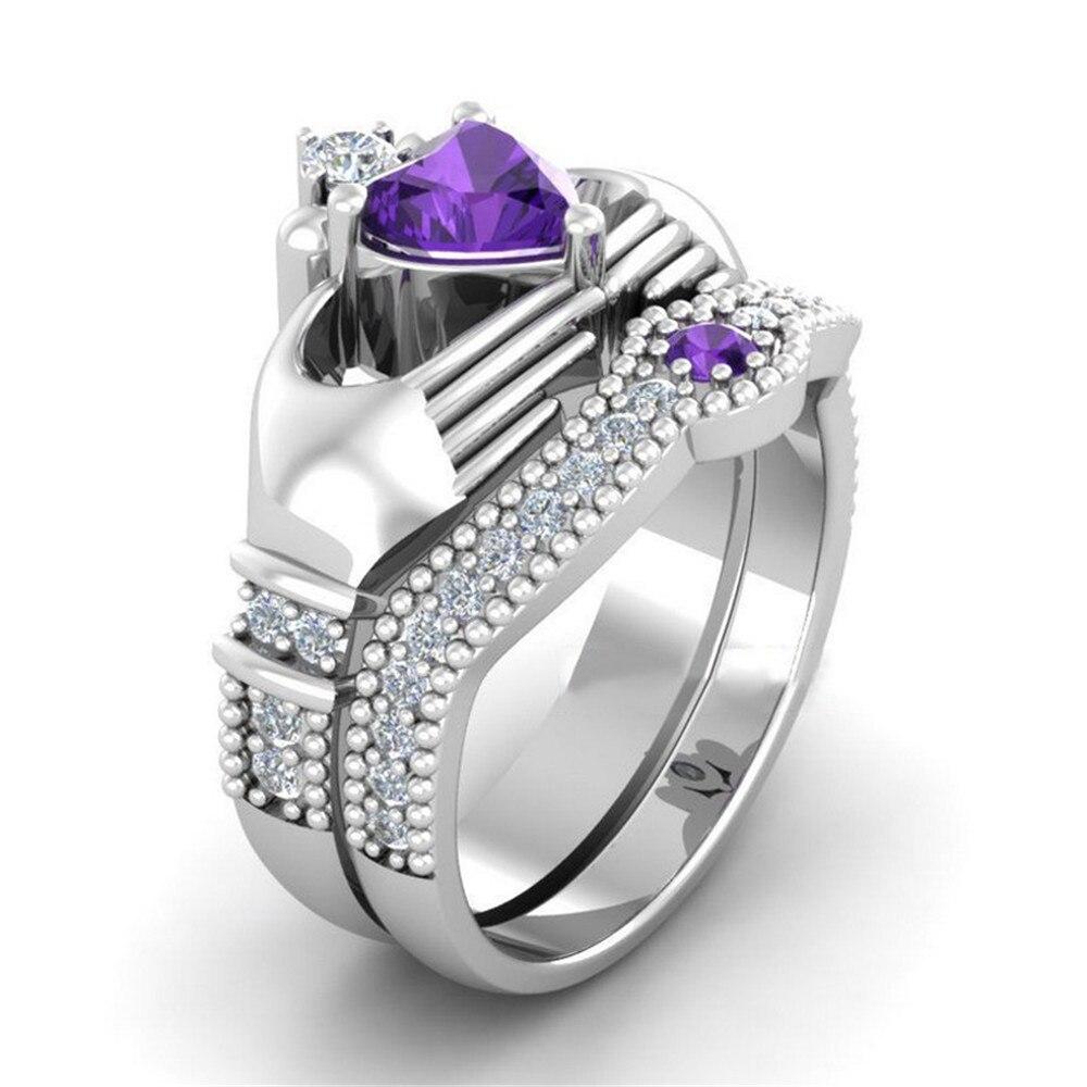 Anillo Claddagh de 2 piezas con forma de corazón, circonita cúbica, anillos  de boda de compromiso clásicos irlandeses para mujeres, lotes a granel  Compra barata en Joom, image size:1000x1000