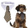 Pet Striped Bow Tie For Dogs Cats Adjustable Magic Stickers Pet Bowtie For Weddings Holidays Parties