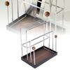 With Drain Tray Knife Holder Stainless Steel, Wood Dish Rag Holder Utensil Holder  Countertop
