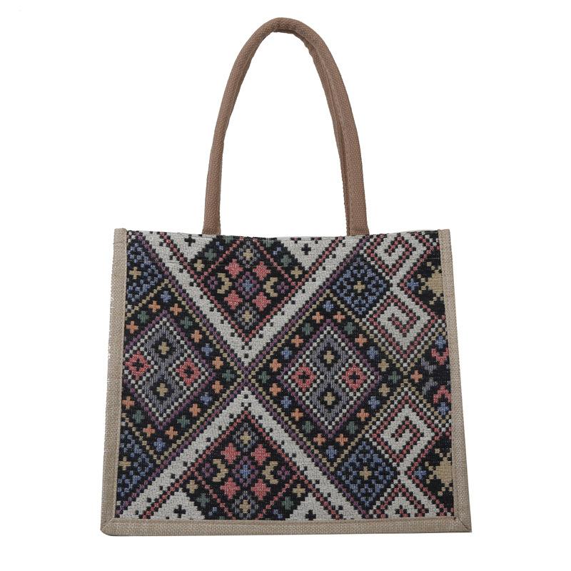 High School Student Class Bag Women 2025 New Ethnic Style Canvas Large-capacity Bag Fashionable Shoulder Casual Tote Bag