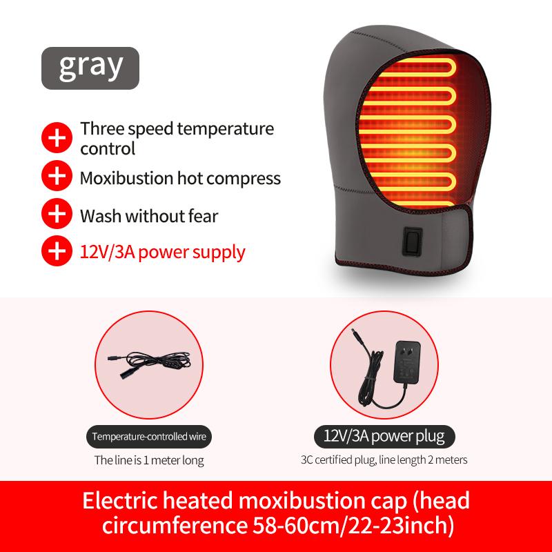 

Електричний масажер для голови 3 режими масажу з підігрівом Шиацу Вібрація Полегшення мігрені Розслаблення шкіри голови Зменшення втоми Термічна шапка UK-Plug