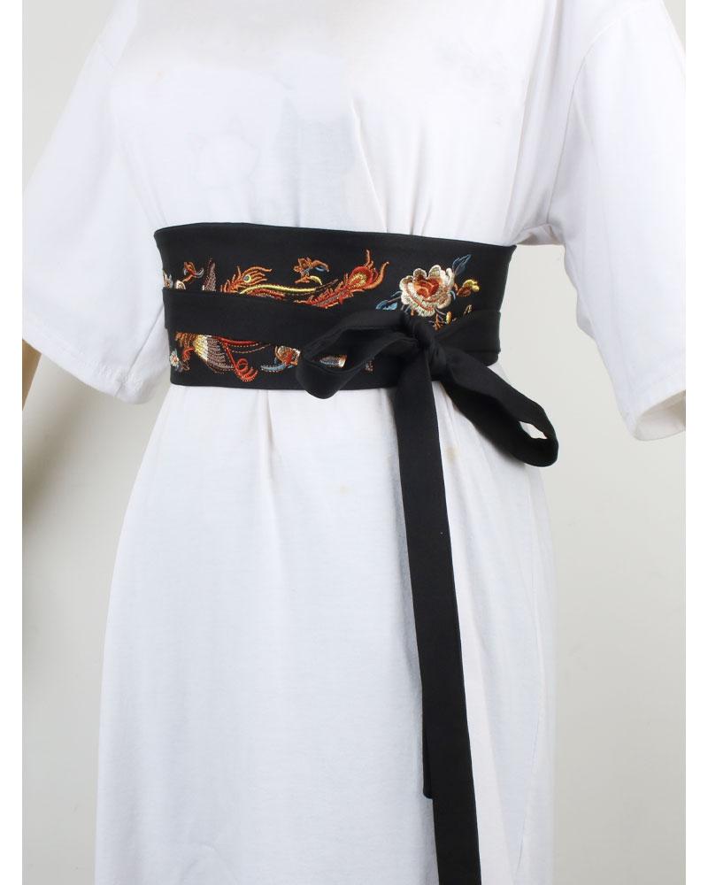 2026 Chinese Style Fashion Embroidery Wide Belt Corset Woman Vintage Bowknot Decorative Corset Girdles