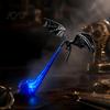Dragon Bookshelf Decor Nook Light with LED Flame Effect, Fantasy Shelf Decor, Book Flying Display Ornament for Study Room Reading Corner Library